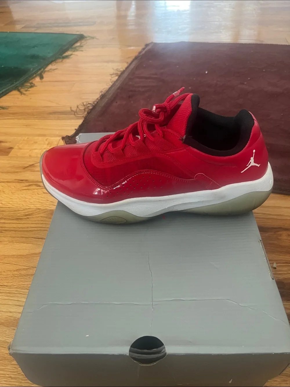 Jordan Red Low-Top Sneaker with White Midsole